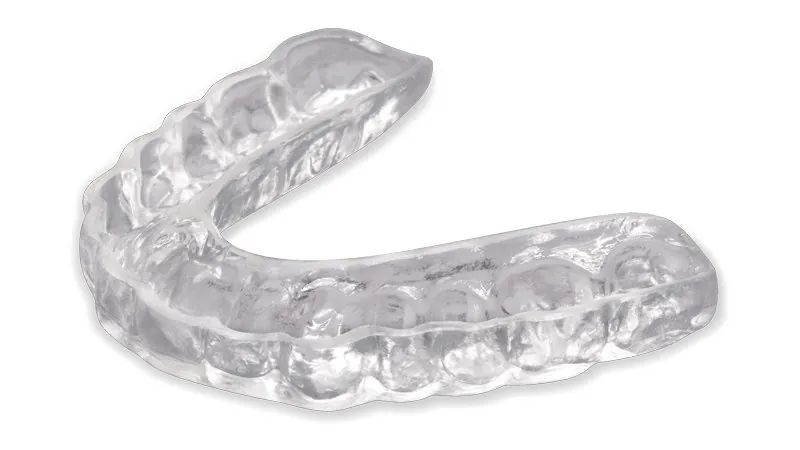 Clear custom hard/soft night guard (bite splint) for teeth grinding, Deccan Dental, San Mateo