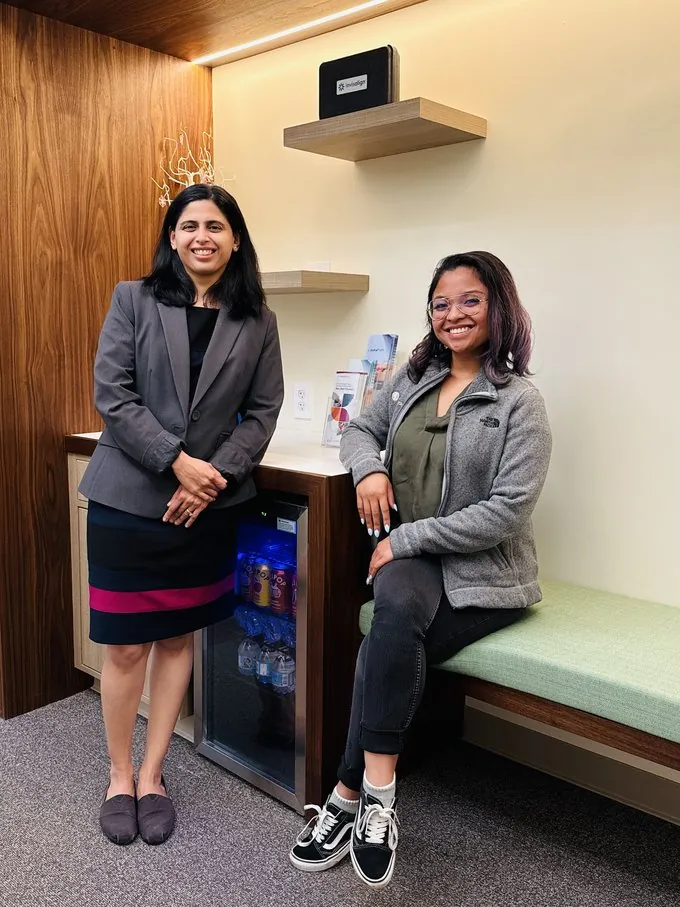 Dr. Pinal Viraparia with a Deccan Dental team member, San Mateo